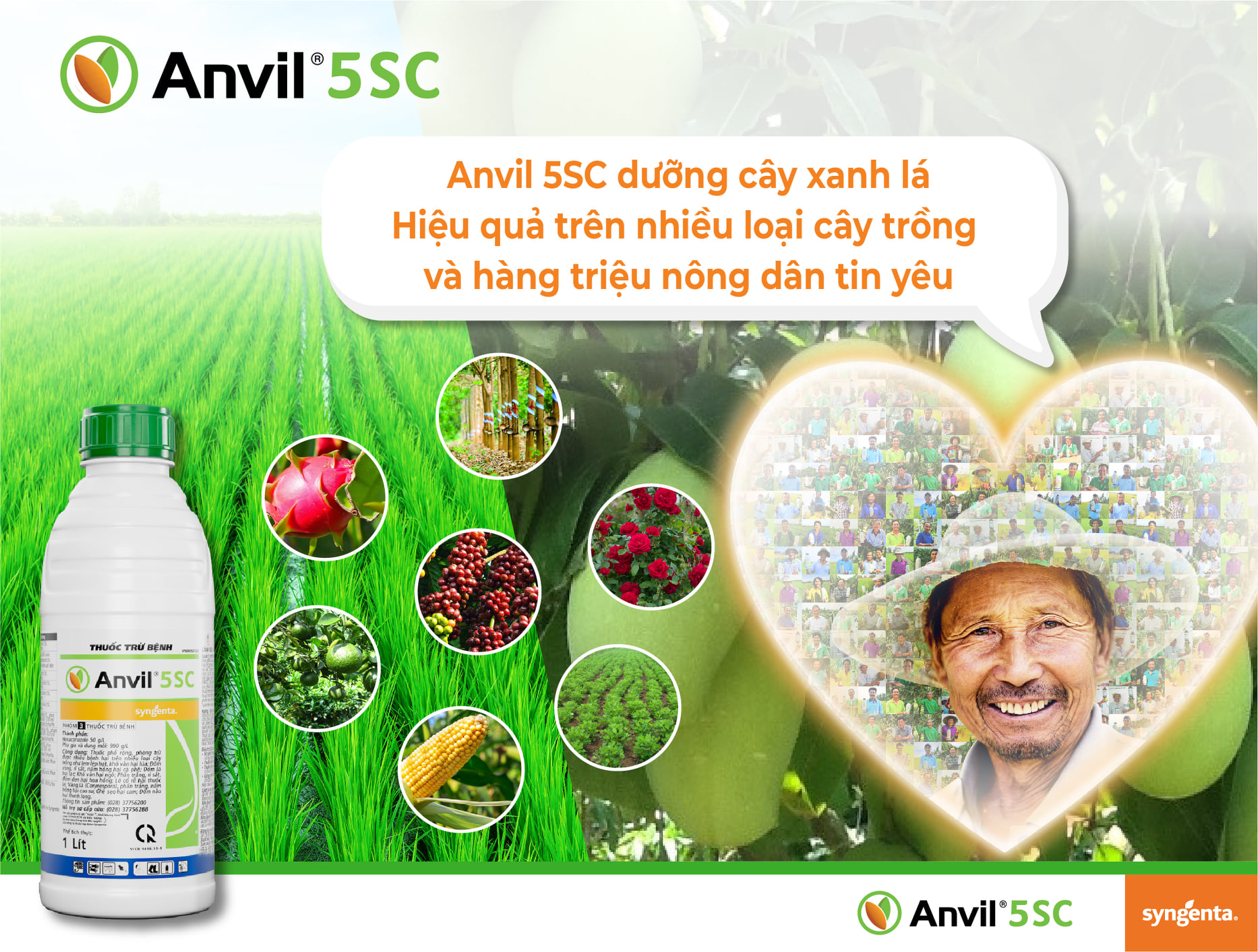 Thuốc trừ bệnh Anvil 5SC (chính hãng Syngenta) - Chai 1 lít